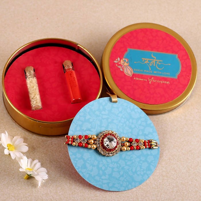 American Diamond Bling Rakhi And Fruit N Nut Chocolates | Grab2Buy
