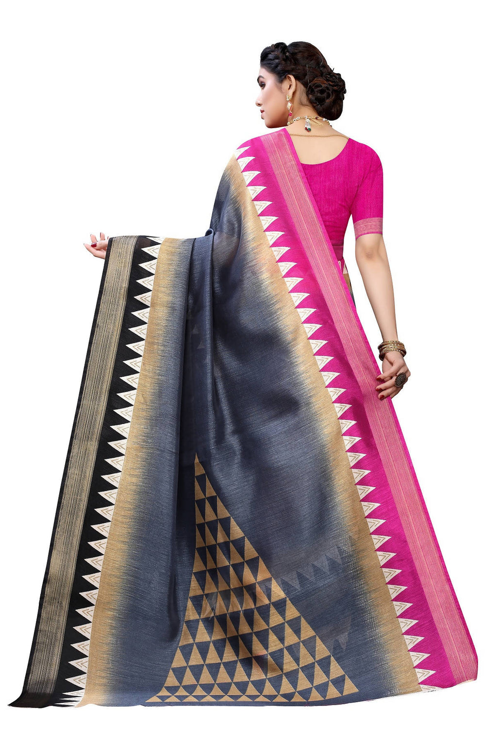 Vamika Grey Linen Jari Border Saree (GUNJAN GREY) | Grab2Buy