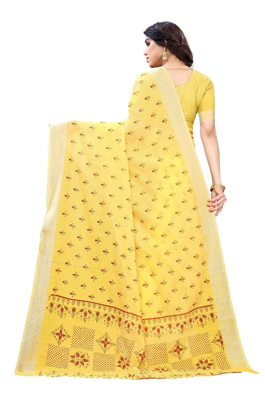 Vamika Yellow Chanderi Designer Saree (DIYA YELLOW) | Grab2Buy