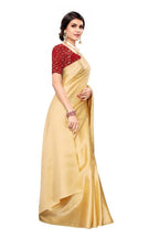 Vamika Golden Satin Designer Saree (GOLD DUST Red) | Grab2Buy