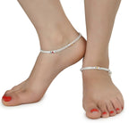 AanyaCentric Gold-Polished Mangalsutra Pendant Earring Set & Silver Plated Anklet | Grab2Buy