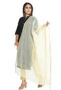 Mominos Fashion Off White Banarsi Piping Dupatta | Grab2Buy