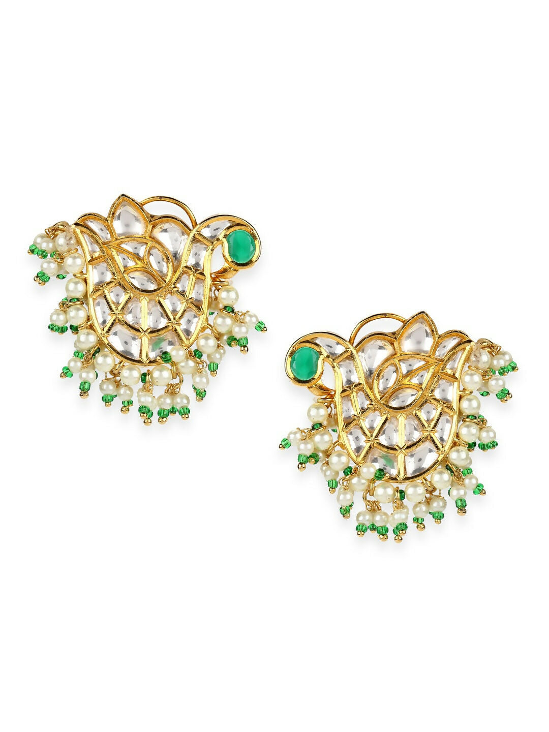 Oversized Kundan Studs with Meenakari- Ruby Raang | Grab2Buy