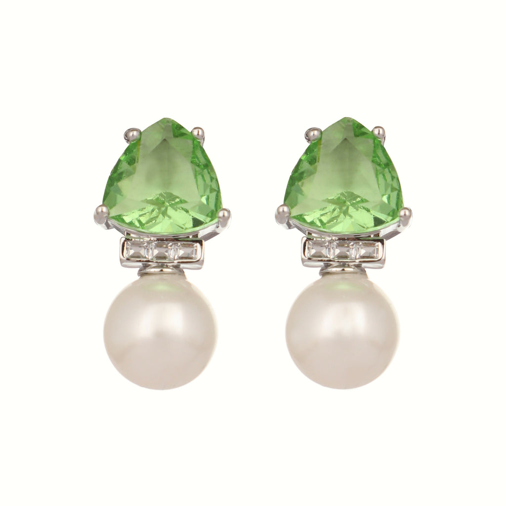 Nuyug Green Emerald Elegance Anti Tarnish Studs | Grab2Buy