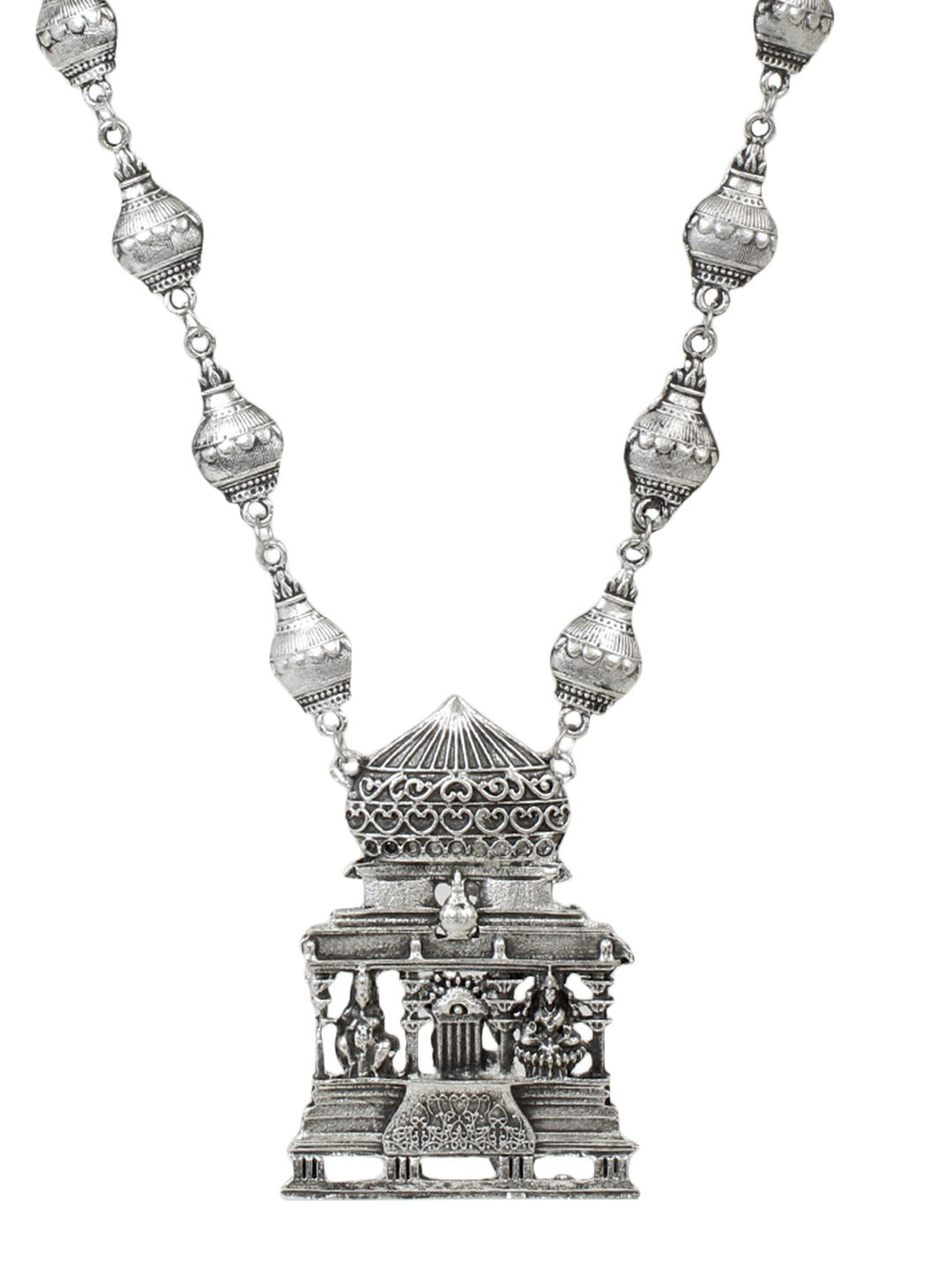 Cardinal Silver-Toned Oxidized Long Jewellery Set | Grab2Buy