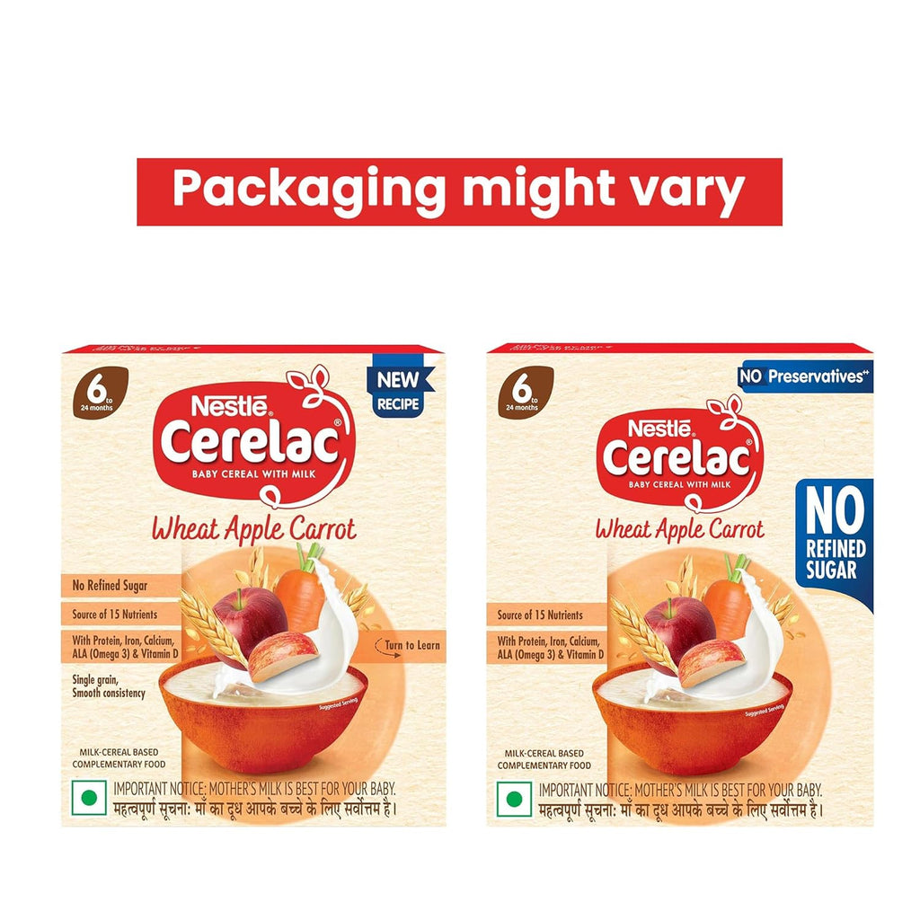 Nestle Cerelac Baby Cereal With Milk - Wheat Apple Carrot | Grab2Buy