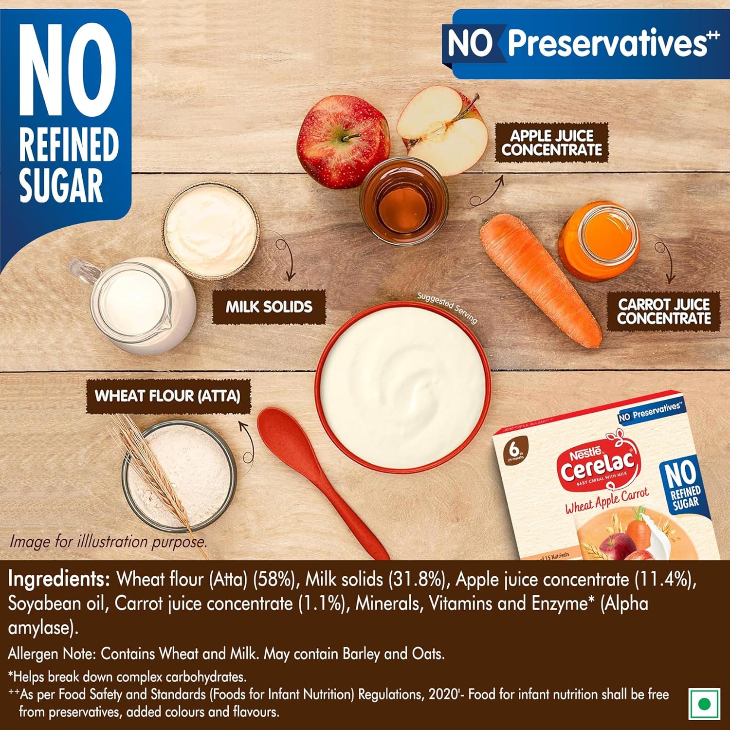 Nestle Cerelac Baby Cereal With Milk - Wheat Apple Carrot | Grab2Buy