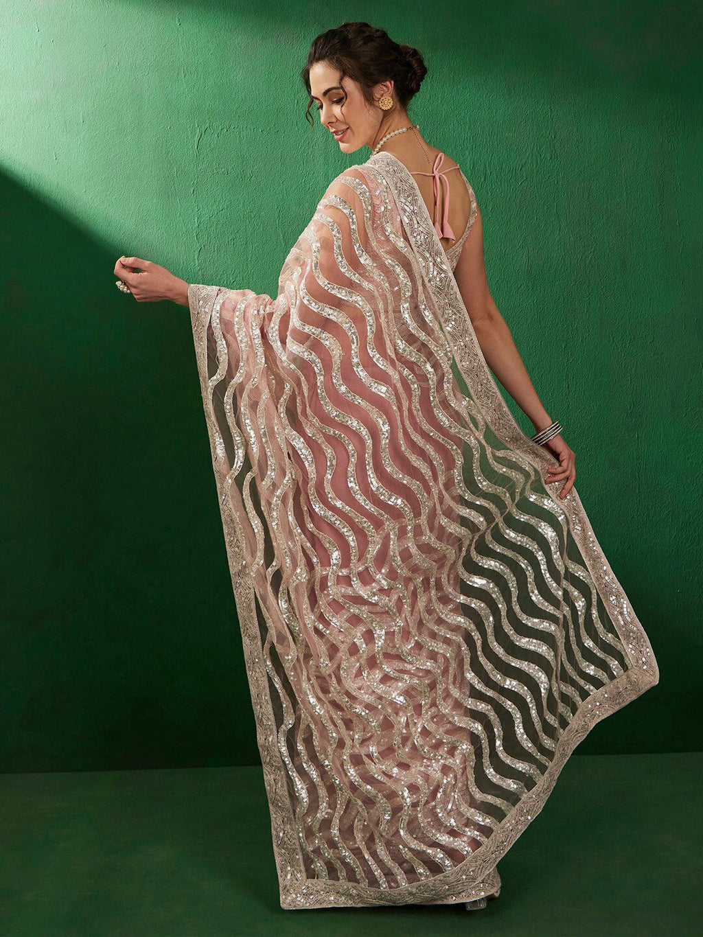 Sangria Embellished Party Wear Saree | Grab2Buy