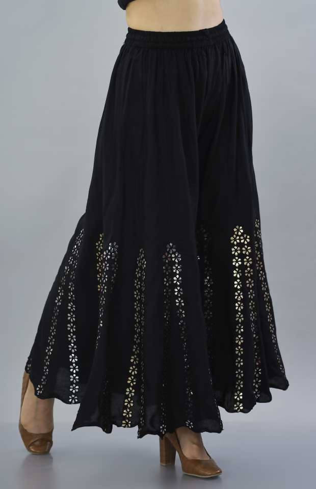 Mominos Fashion Black Mirror Palazzo | Grab2Buy