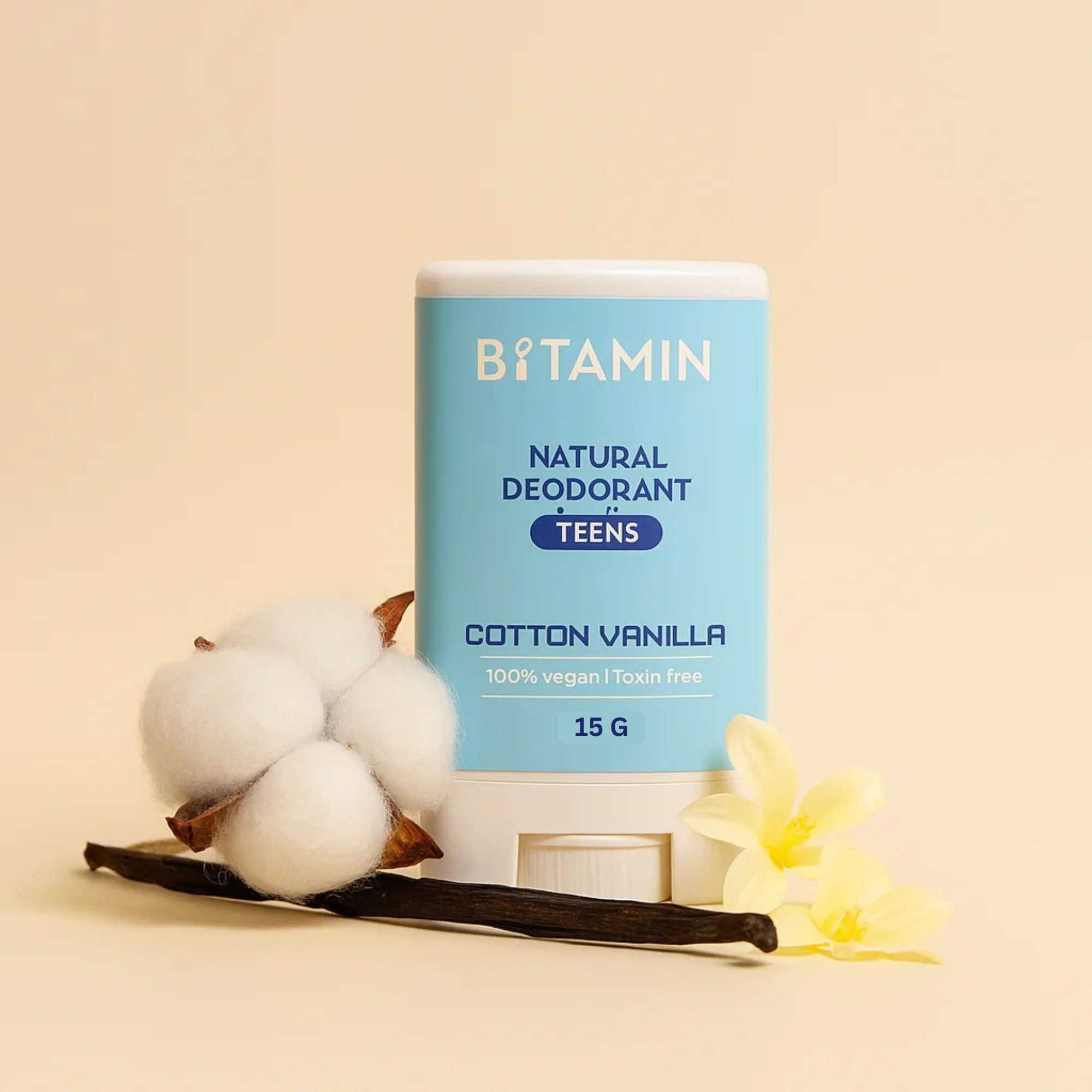 Bitamin Cotton Vanilla Teens Natural Deodorant Roll On Stick | Grab2Buy