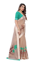Vamika Brown Linen Satin Patta Saree (VANI CHIKU) | Grab2Buy