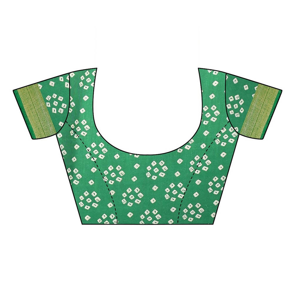 Vamika Green Linen Jari Border Saree | Grab2Buy
