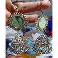 MS Fashion India Antique Silver Oxidized Mirror Jhumki Earring | Grab2Buy