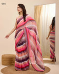 Pink Georgette Designer Printed Ready To Wear Saree - Ibiza | Grab2Buy