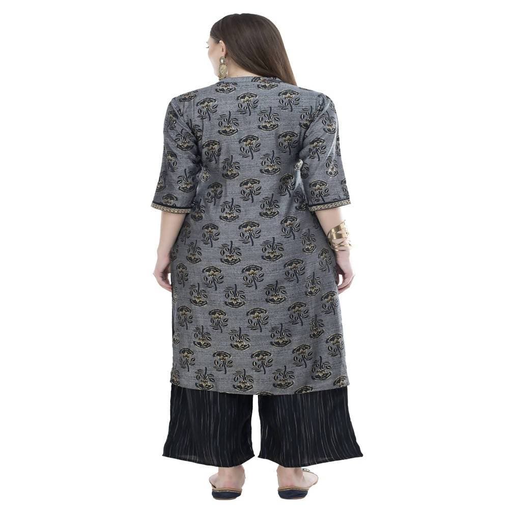Lagi Women's Black Rayon Straight Printed Kurta & Palazzo (MRP102) | Grab2Buy