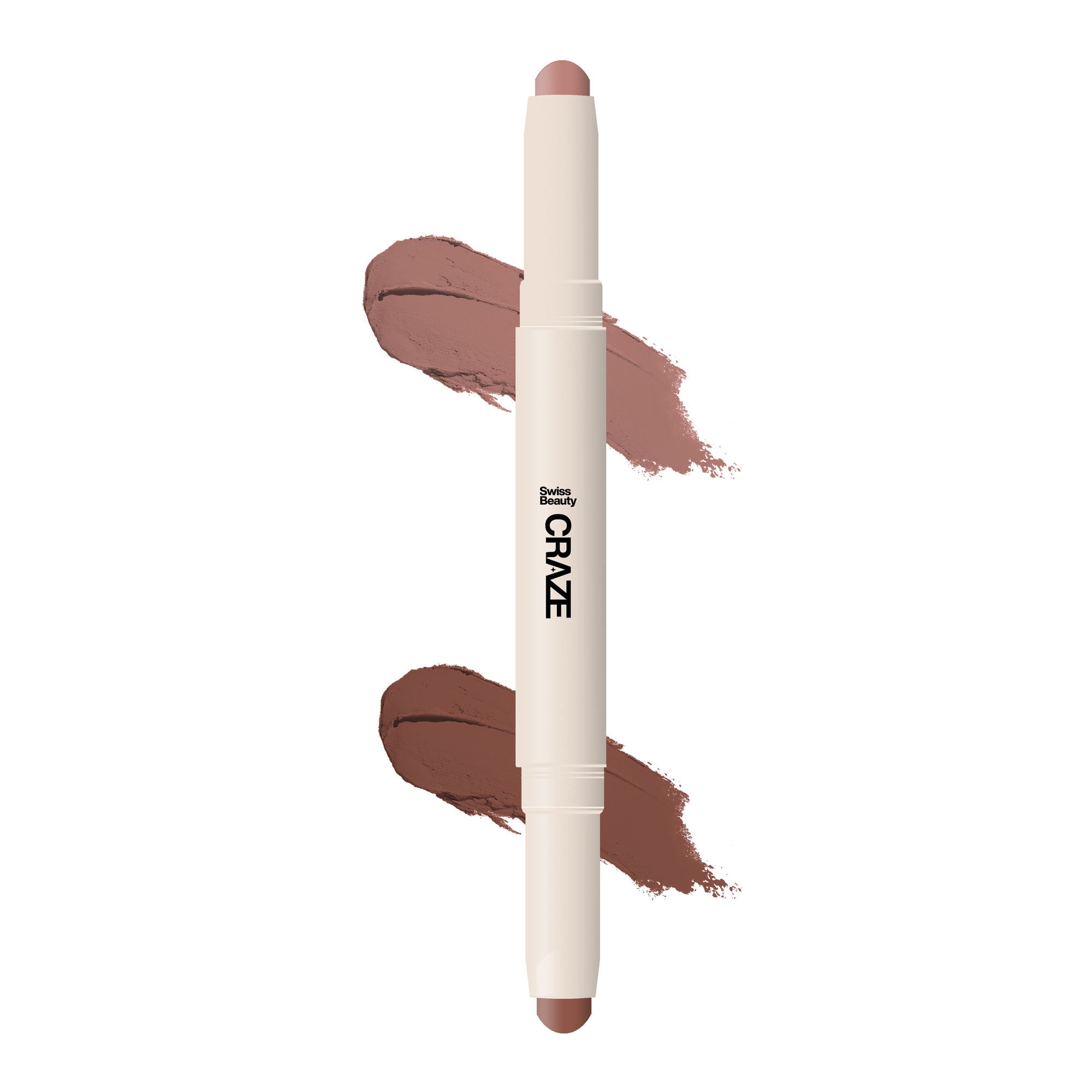 Swiss Beauty CRAZE Duo 2 In 1 Satin Matte Finish Lipstick Non-Transfer Lip Colour - 03 Choco Spice | Grab2Buy