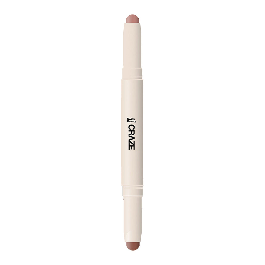 Swiss Beauty CRAZE Duo 2 In 1 Satin Matte Finish Lipstick Non-Transfer Lip Colour - 03 Choco Spice | Grab2Buy
