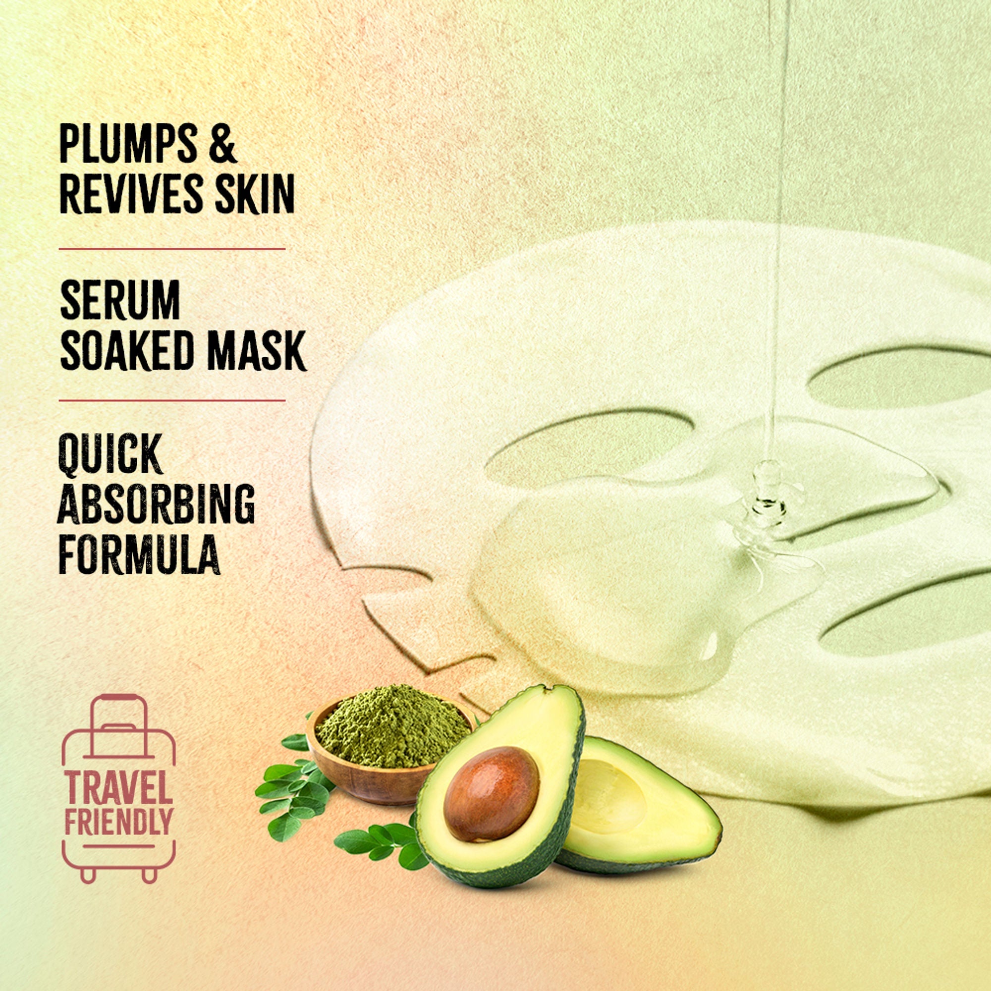 Nykaa Green Tea + Aloe Vera Sheet Mask For Hydrated Skin - Formulated in Korea - For All Skin Types - Avocado + Moringa