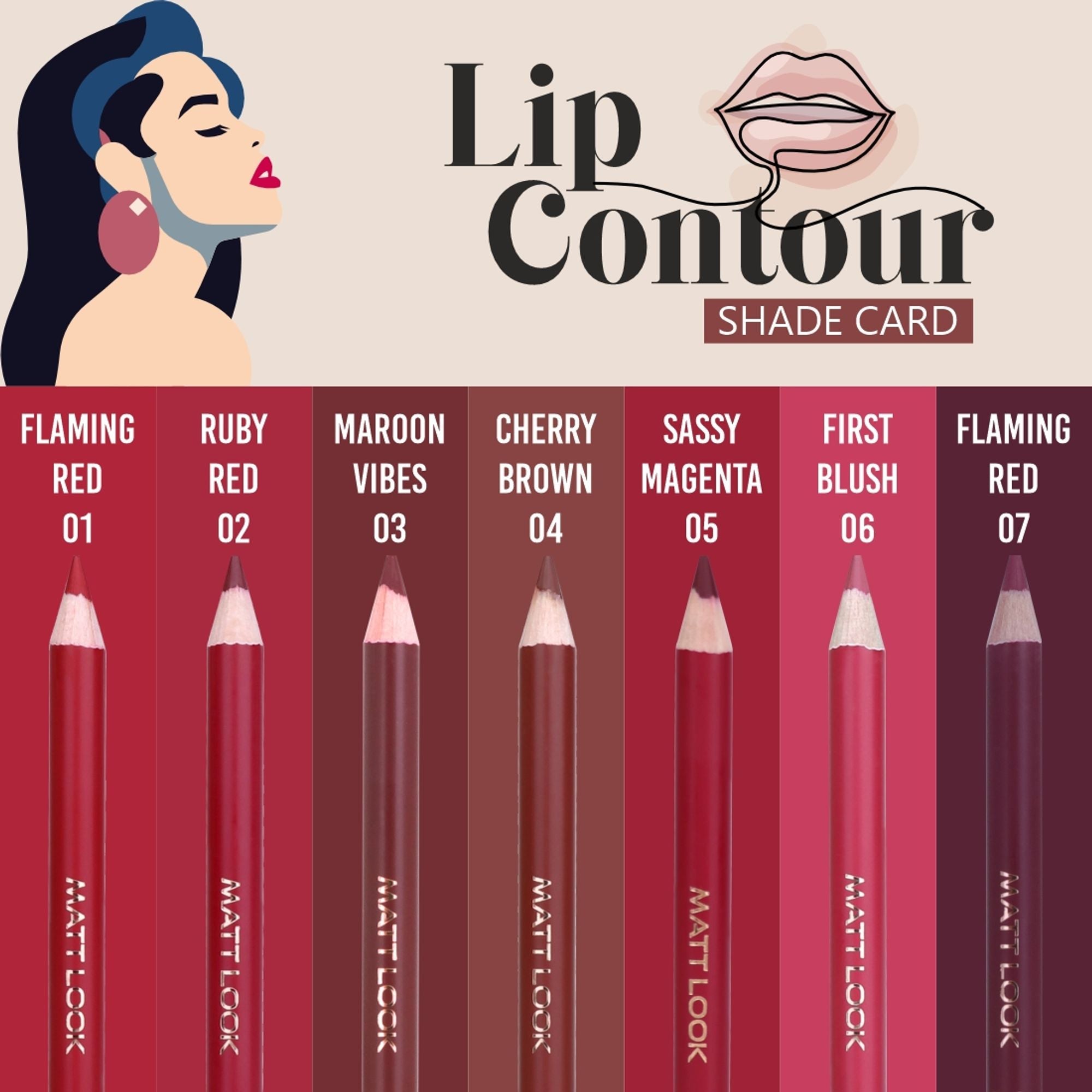 Matt Look Colorite Lip Contour Professional Matte Lip Color Pencil - Naughty Plum 10 | Grab2Buy