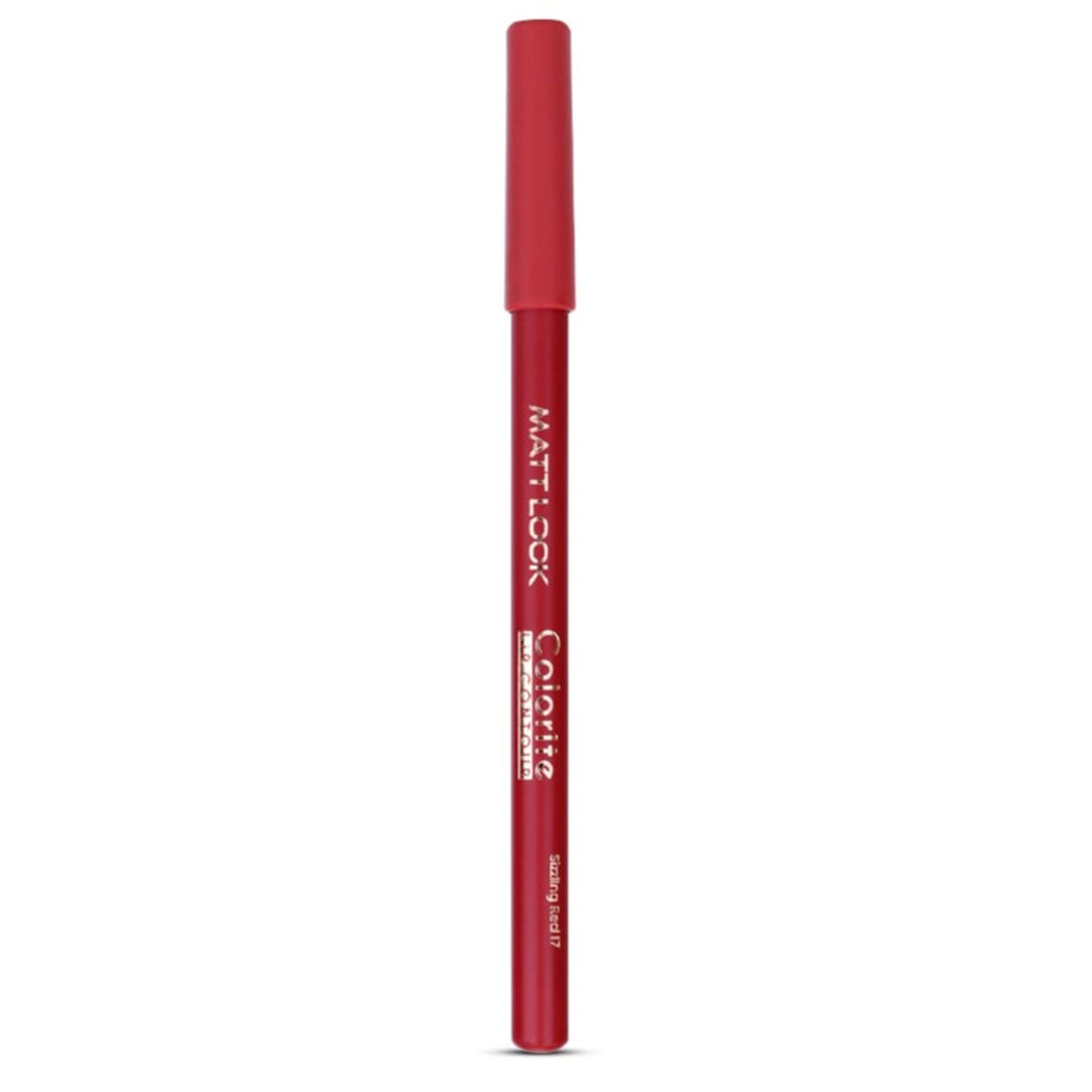 Matt Look Colorite Lip Contour Professional Matte Lip Color Pencil - Sizzling Red 17 | Grab2Buy
