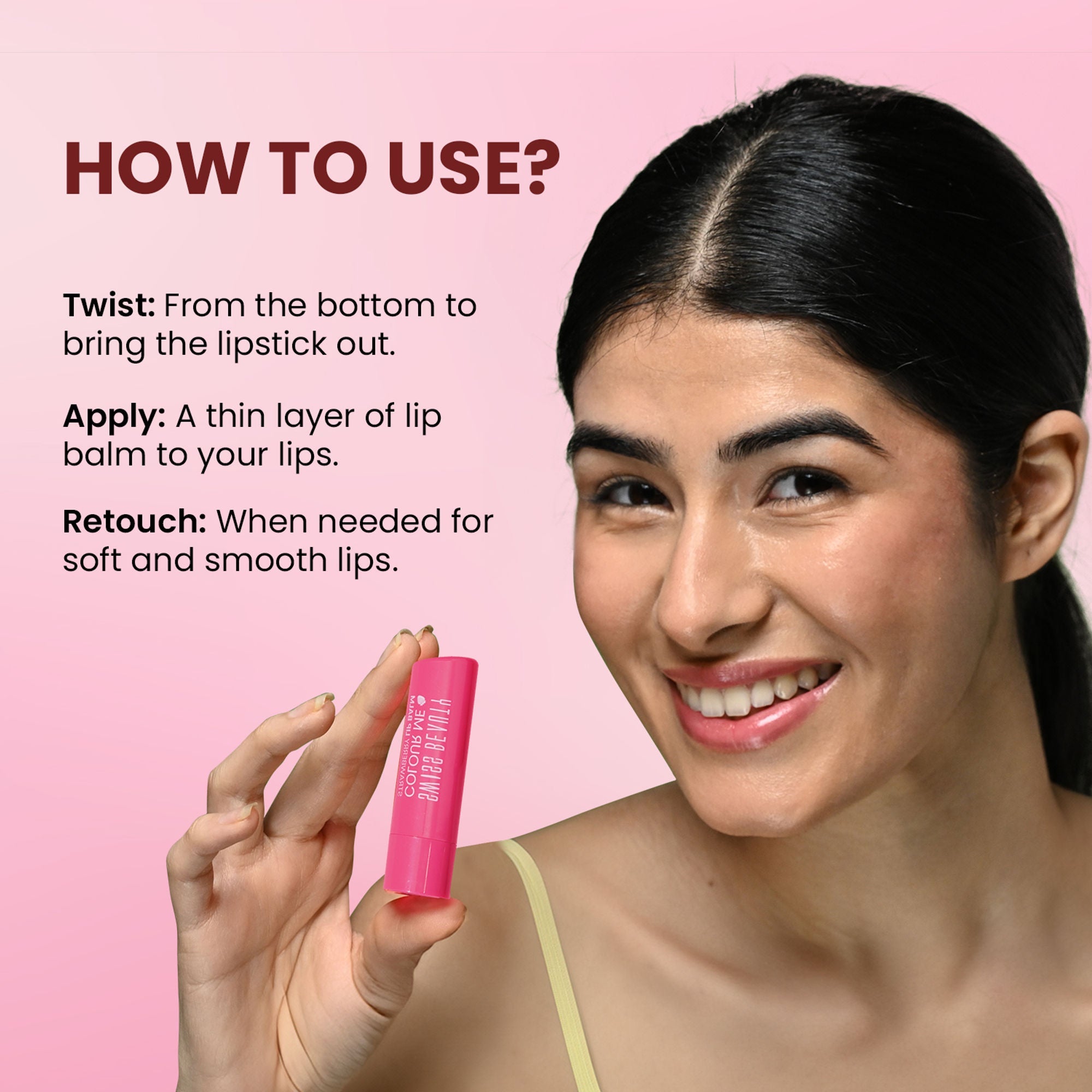 Swiss Beauty Colour Me Tinted Lip Balm For Dry With SPF 15 , Shea Butter and Vitamin E - Coconut Blast | Grab2Buy