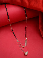 NVR Women's Rose Gold CZ Stone-Studded & Beaded Layered Mangalsutra