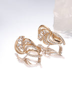 Shining Diva Gold-Polished Rose Zircon Earrings | Grab2Buy