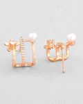 VOJ Gold-Polished Crystal Studded Stud Earrings | Grab2Buy