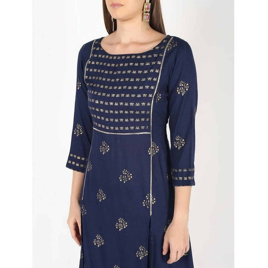 Cheera Women's Hand Block Print A-Line Kurta (CH042K) | Grab2Buy