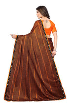 Vamika Orange Lycra Knitted Saree | Grab2Buy