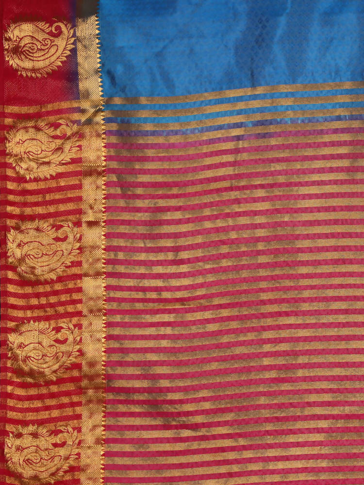 Kalamandir Woven Design Dark Blue Pashmina Saree | Grab2Buy