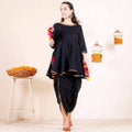 Cheera Black Dhoti Peplum Top Set With Multicolour Tassels (CH125KD) | Grab2Buy