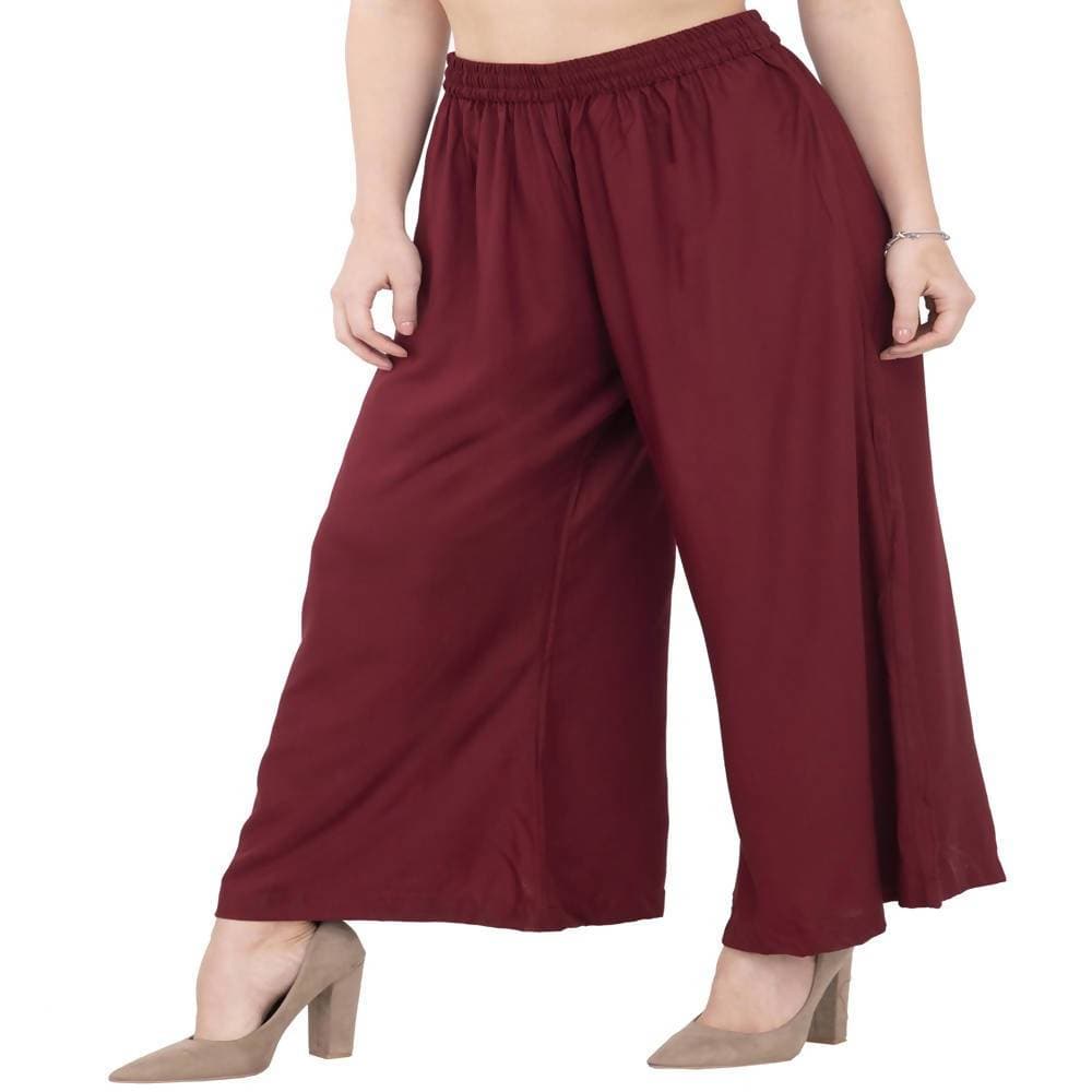 Lagi Women's Maroon Solid Palazzo (PLZ04I) | Grab2Buy