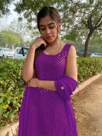 Partywear Designer Purple Georgette Palazzo Suit - Anbazaar | Grab2Buy