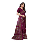 Vamika Printed Jute Silk Purple Saree (Namita Purple) | Grab2Buy