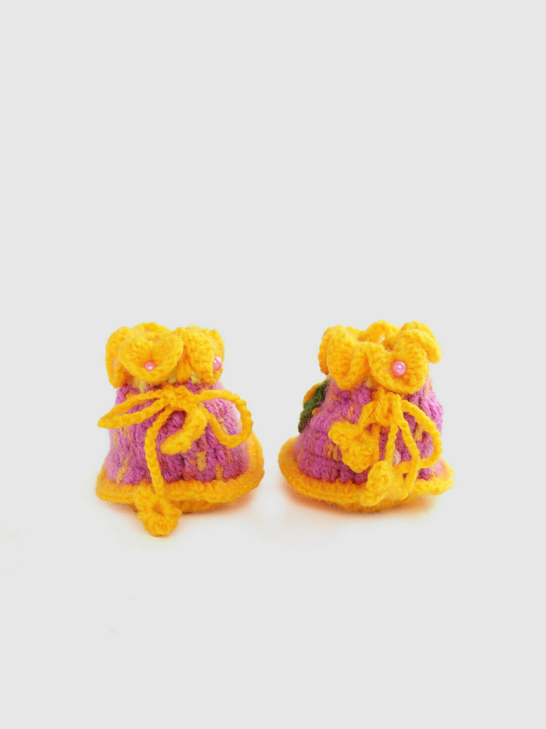 Chutput Kids Woollen Hand Knitted Self Desgin Detailed Booties - Yellow | Grab2Buy