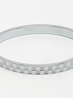 NVR Men's Silver-Plated Stainless Steel Kada Bracelet