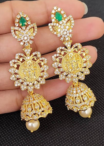 AD Emeralds Designer 4 in 1 Earrings | Grab2Buy