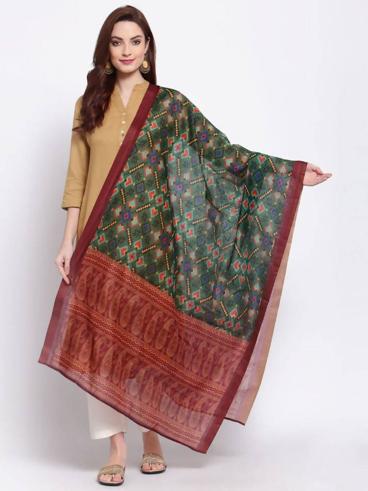 Myshka Women's Latest Multi Cotton Silk Printed Casual Dupatta | Grab2Buy