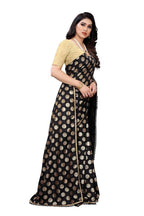 Vamika Black Rangoli Silk Foil Print Saree (Danish Black) | Grab2Buy