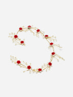 Panash Women Gold-Toned & Red Embellished Tiara | Grab2Buy