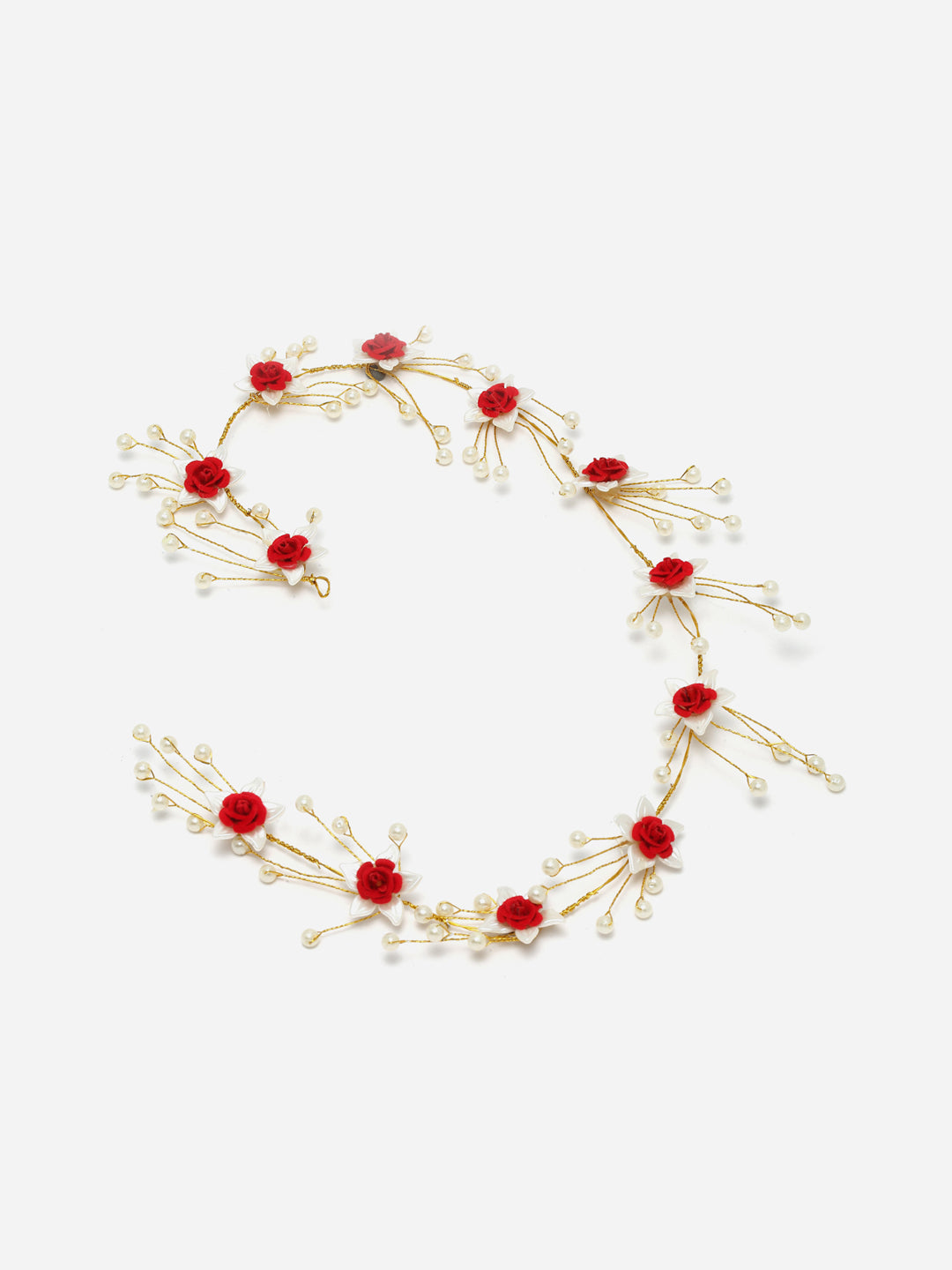 Panash Women Gold-Toned & Red Embellished Tiara | Grab2Buy