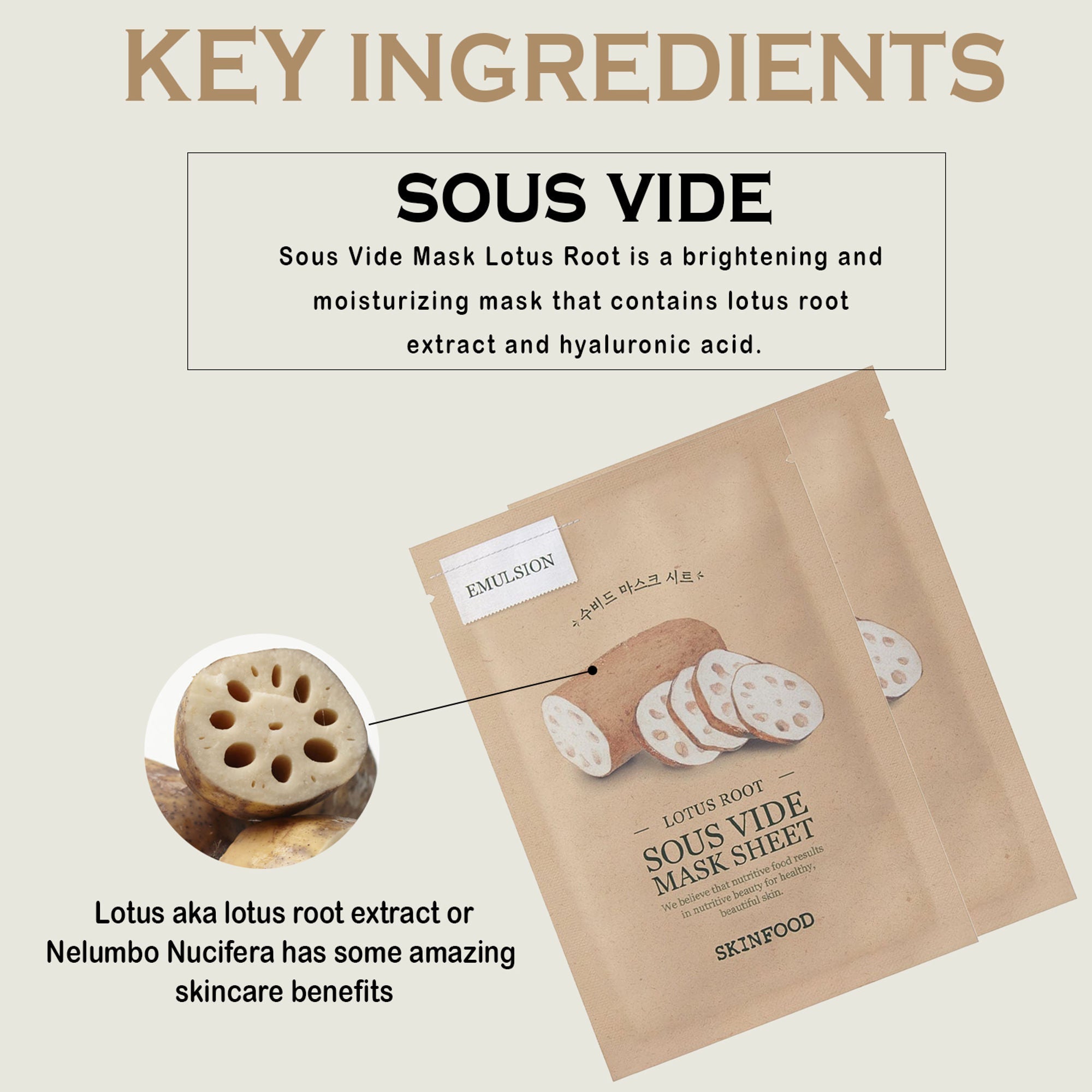 Skinfood Sous Vide Mask Sheet - Lotus Root | Grab2Buy