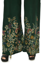 Mominos Fashion Moeza Reyon Cotton Bottle Green Floral Palazzo | Grab2Buy