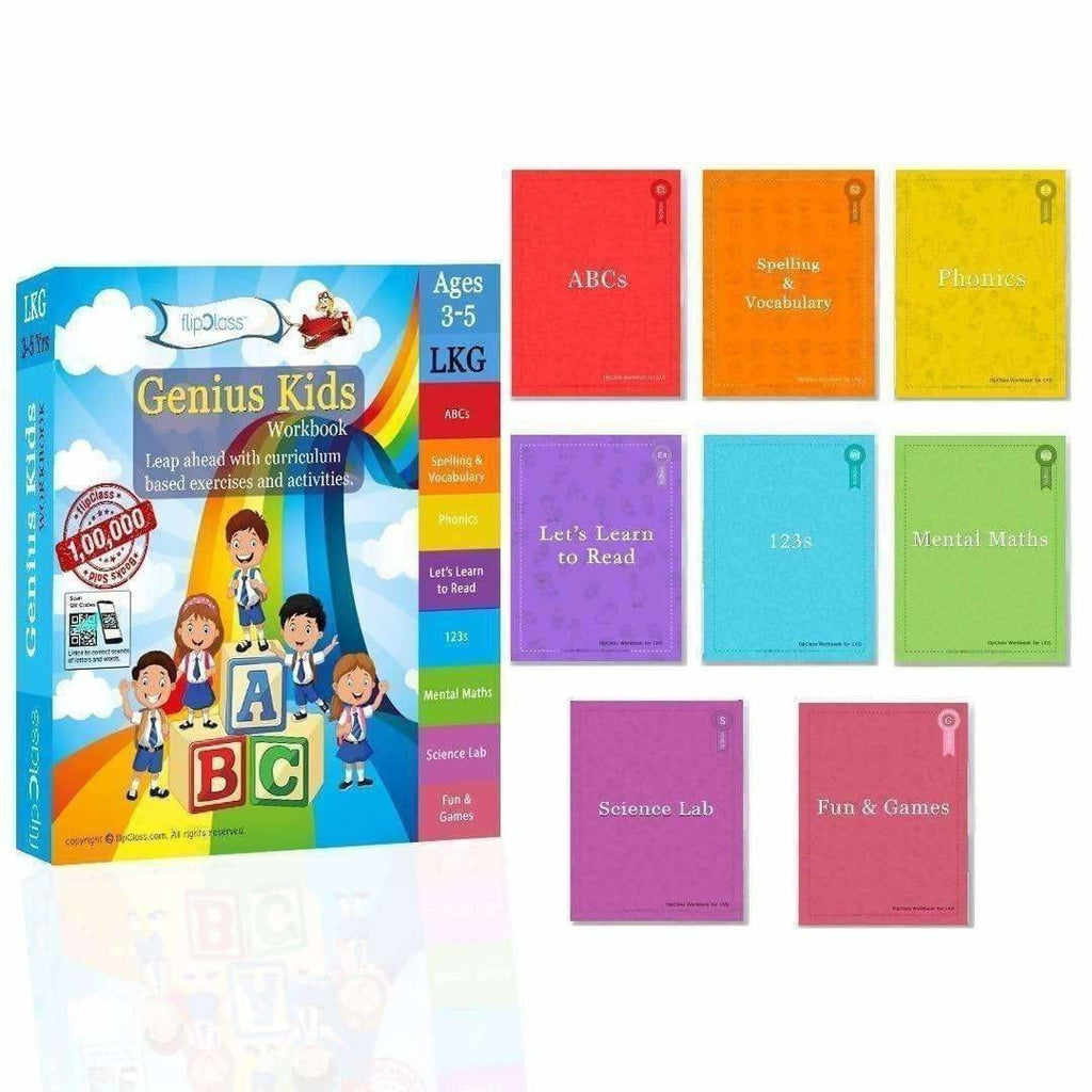 Genius Kids Worksheets for Lkg - Set of 8 Workbooks for LKG | Grab2Buy