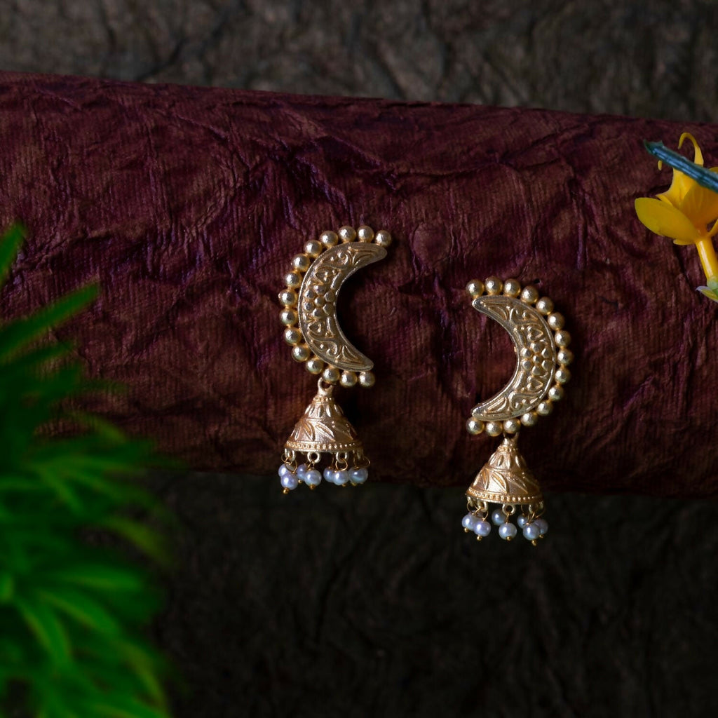 Joban Fashion Women Matte Gold Brass Earrings | Grab2Buy