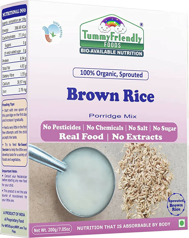 TummyFriendly Foods Organic Sprouted Brown Rice Porridge Mix Organic Baby Food for 6 Months Old | Grab2Buy