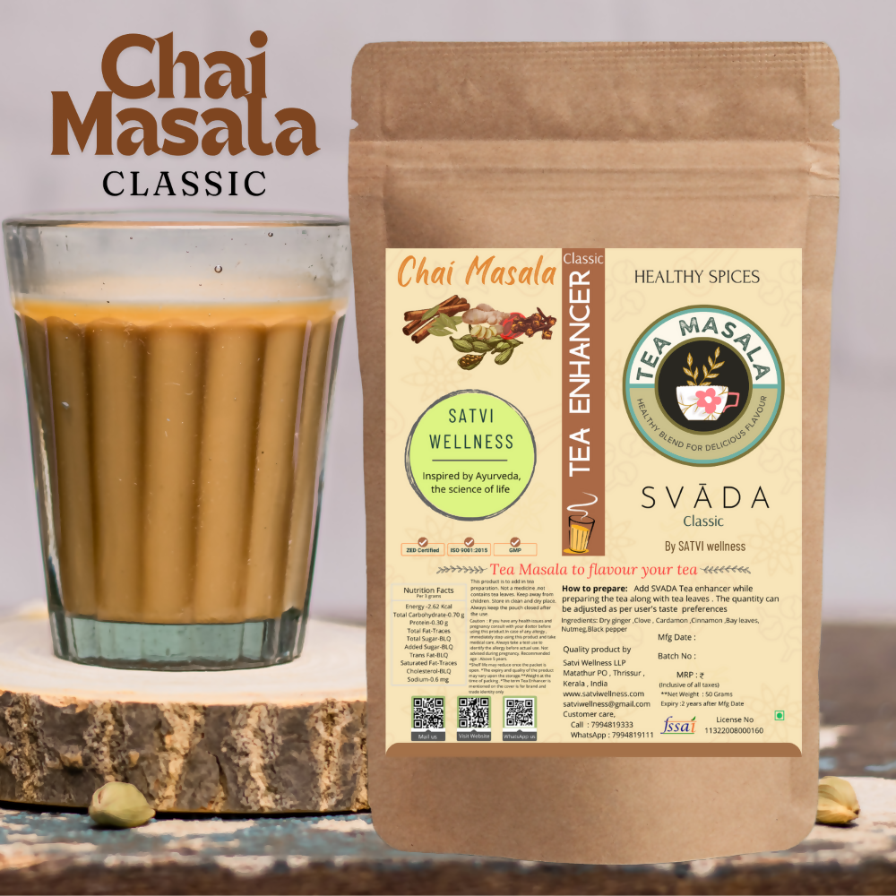 Satvi Wellness Tea Masala-Classic | Chai Masala | Satvi svĀda Tea Enhancer | Grab2Buy