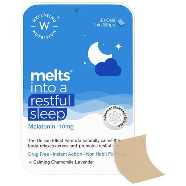 Wellbeing Nutrition Melts Restful Sleep Oral Strips-Calming Chamomile Lavender Flavor | Grab2Buy