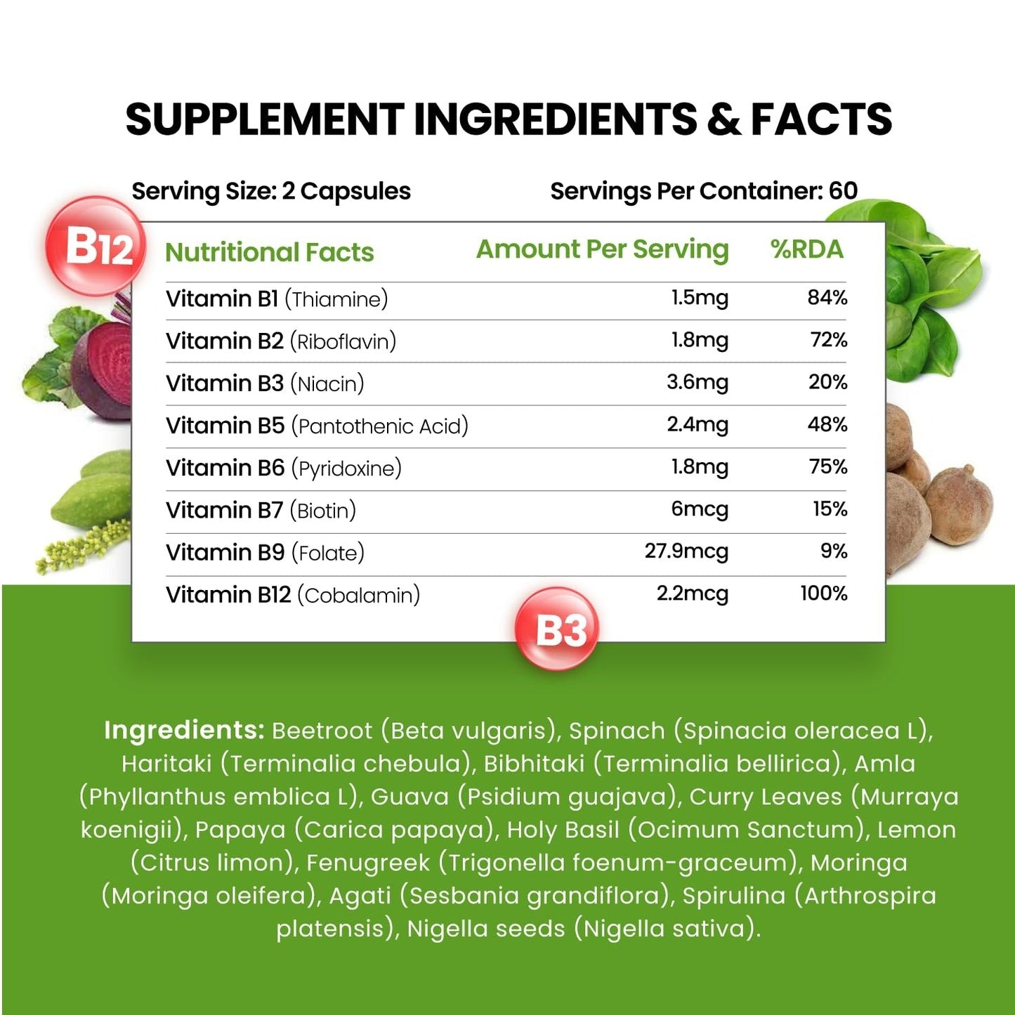 Himalayan Organics Organic B12 500mg Vegetarian Capsules | Grab2Buy